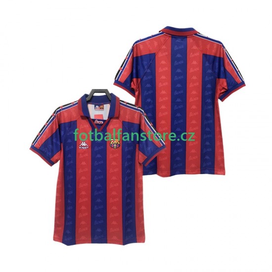 Muži Retro Domácí Dres FC Barcelona 1996 1997 Krátký rukáv Muži Retro Domácí Dres FC Barcelona 1996 1997 Krátký rukáv