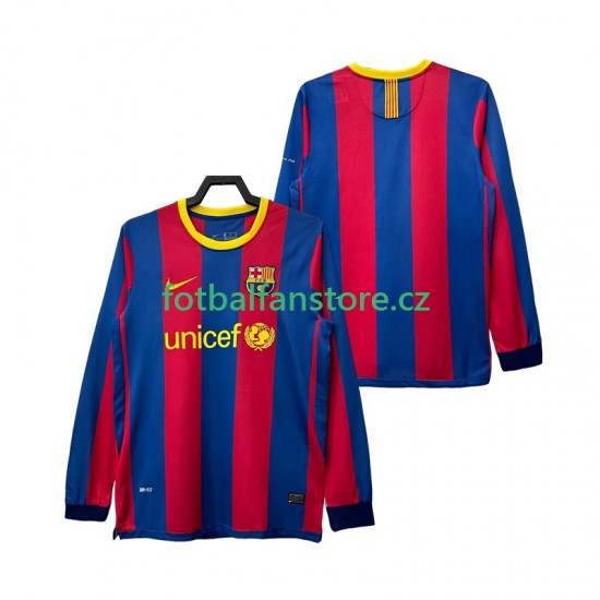 Muži Retro Domácí Dres FC Barcelona 2010 2011 Dlouhými Rukávy