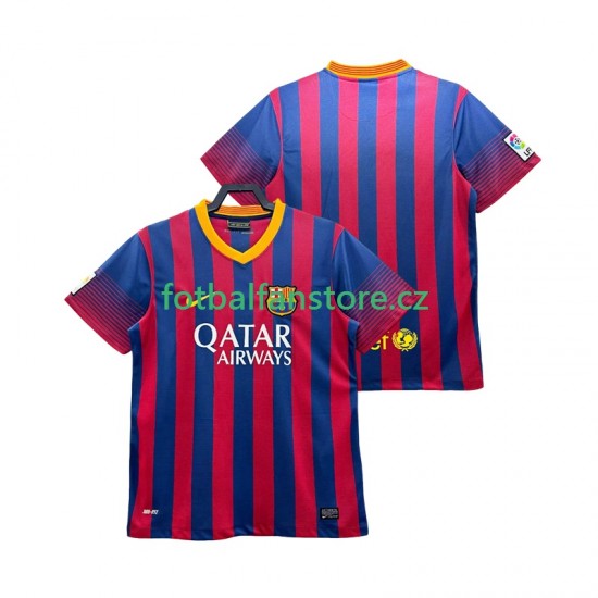 Muži Retro Domácí Dres FC Barcelona 2013 2014 Krátký rukáv