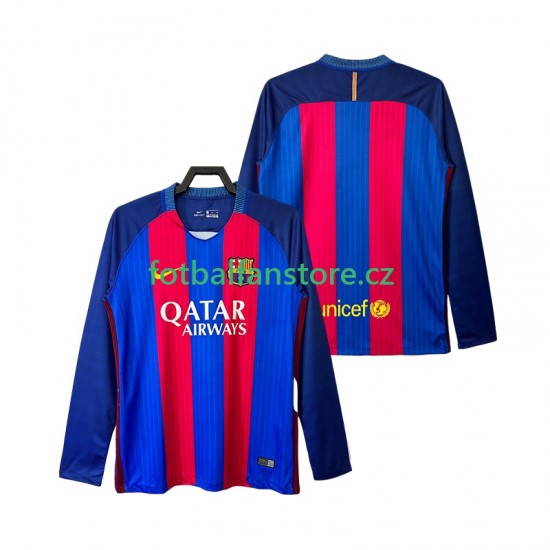 Muži Retro Domácí Dres FC Barcelona 2016 2017 Dlouhými Rukávy