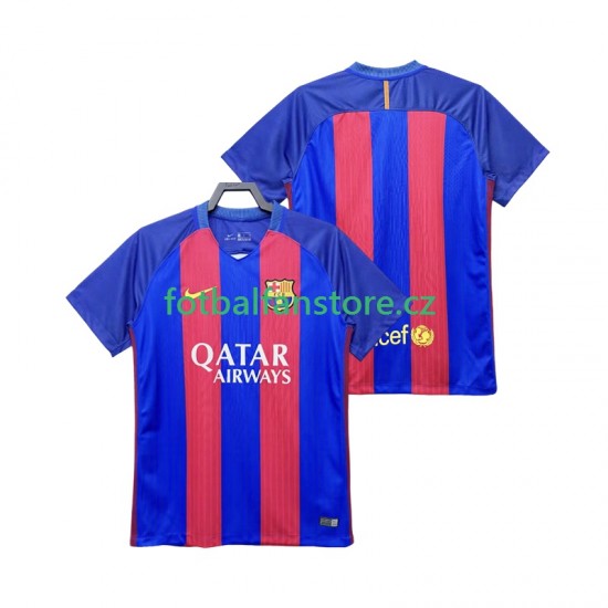 Muži Retro Domácí Dres FC Barcelona 2016 2017 Krátký rukáv