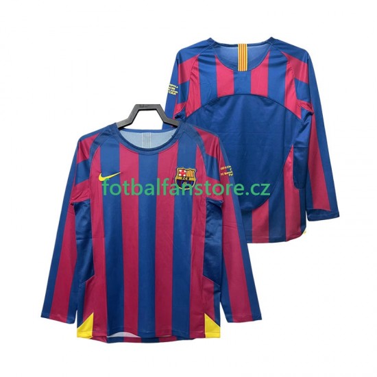 Muži Retro Domácí Dres FC Barcelona Champions League 2005 2006 Dlouhými Rukávy