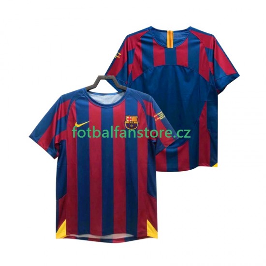 Muži Retro Domácí Dres FC Barcelona Champions League 2005 2006 Krátký rukáv