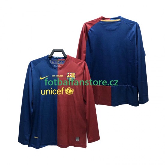 Muži Retro Domácí Dres FC Barcelona Champions League 2008 2009 Dlouhými Rukávy Muži Retro Domácí Dres FC Barcelona Champions League 2008 2009 Dlouhými Rukávy