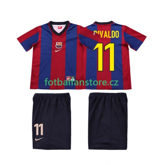 Dětský Retro Domácí Dres FC Barcelona Ronaldo 11 1998 1999 Krátký rukáv Dětský Retro Domácí Dres FC Barcelona Ronaldo 11 1998 1999 Krátký rukáv