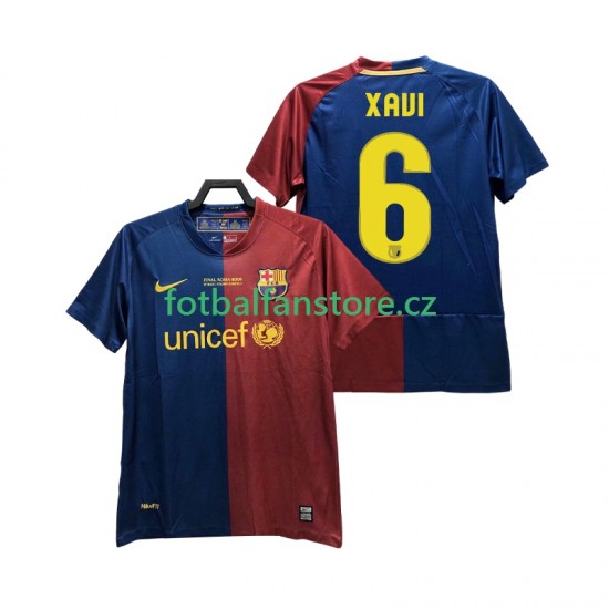 Muži Retro Domácí Dres FC Barcelona XAVI 6 Champions League 2008 2009 Krátký rukáv
