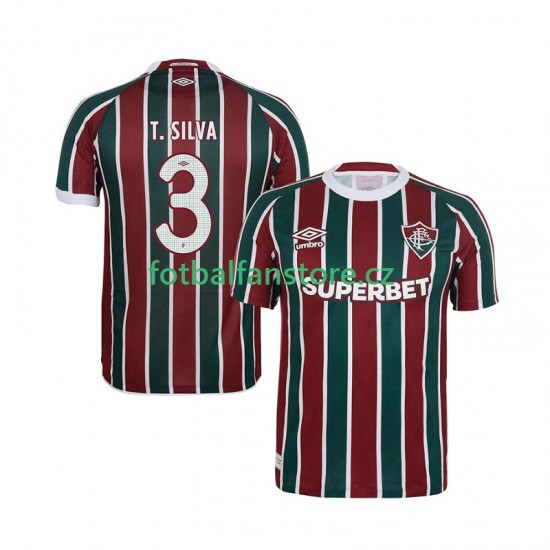 Muži Domácí Dres Fluminense Thiago Silva 3 2025-2026 Krátký rukáv