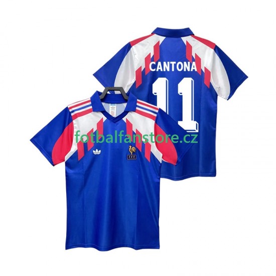 Muži Retro Domácí Dres Francie CANTONA 11 1990 Krátký rukáv