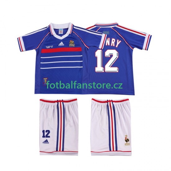 Dětský Retro Domácí Dres Francie Henry 12 1998 Krátký rukáv