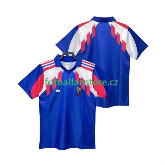 Muži Retro Domácí Dres Francie 1990 Krátký rukáv