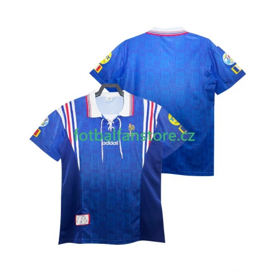 Muži Retro Domácí Dres Francie 1996 Krátký rukáv