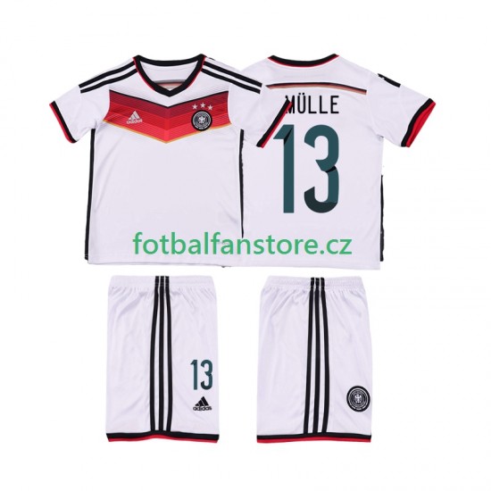 Dětský Retro Domácí Dres Německo MULLER 13 2014 Krátký rukáv