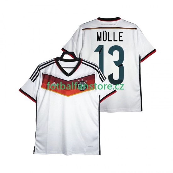 Muži Retro Domácí Dres Německo MULLER 13 2014 Krátký rukáv