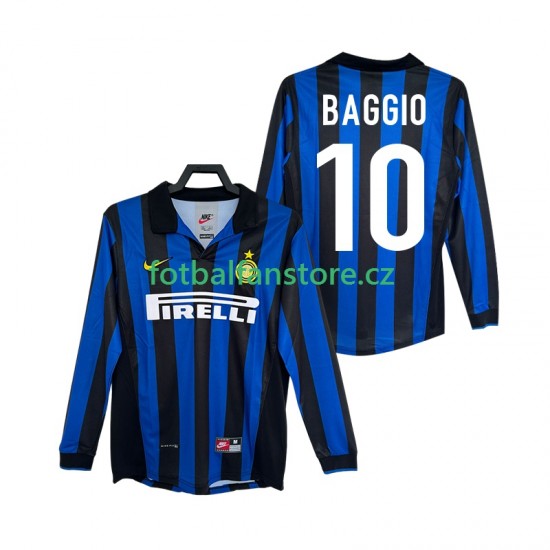 Muži Retro Domácí Dres Inter Milán BAGGIO 10 1998 1999 Dlouhými Rukávy