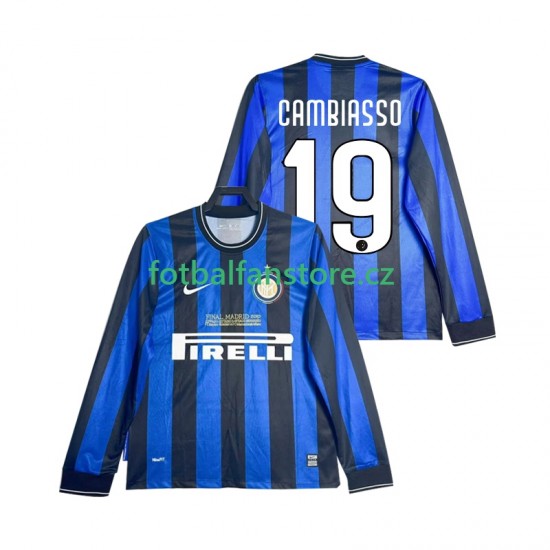 Muži Retro Domácí Dres Inter Milán CAMBIASSO 19 2009 2010 Dlouhými Rukávy