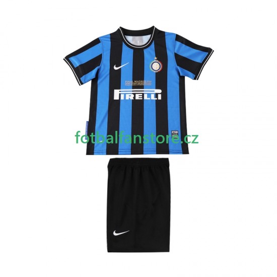 Dětský Retro Domácí Dres Inter Milán 2009 2010 Krátký rukáv Dětský Retro Domácí Dres Inter Milán 2009 2010 Krátký rukáv
