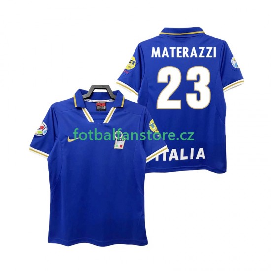 Muži Retro Domácí Dres Itálie MATERAZZI 23 1996 Krátký rukáv