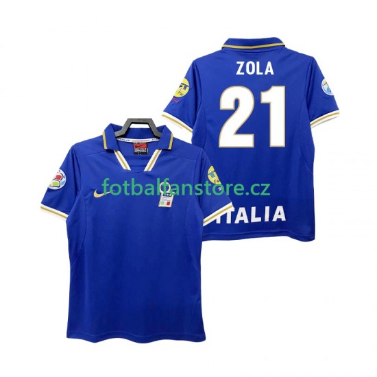 Muži Retro Domácí Dres Itálie ZOLA 21 1996 Krátký rukáv