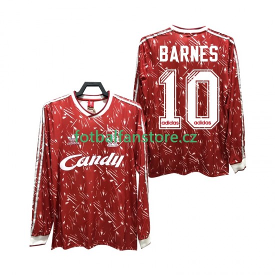 Muži Retro Domácí Dres Liverpool BARNES 10 1989 1991 Dlouhými Rukávy