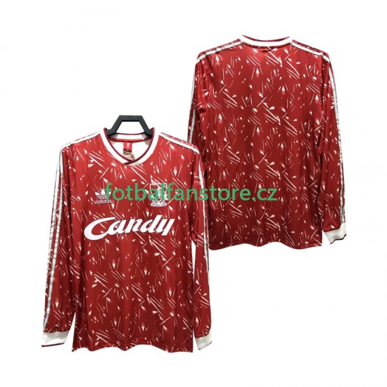 Muži Retro Domácí Dres Liverpool 1989 1991 Dlouhými Rukávy Muži Retro Domácí Dres Liverpool 1989 1991 Dlouhými Rukávy