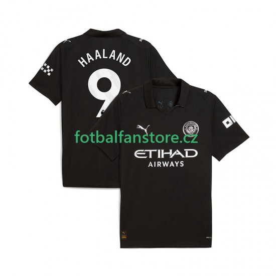 Muži Venkovní Dres Manchester City Erling Haaland 9 2025-2026 Krátký rukáv Muži Venkovní Dres Manchester City Erling Haaland 9 2025-2026 Krátký rukáv