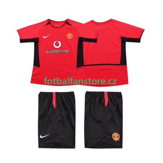 Dětský Retro Domácí Dres Manchester United 2002 2004 Krátký rukáv