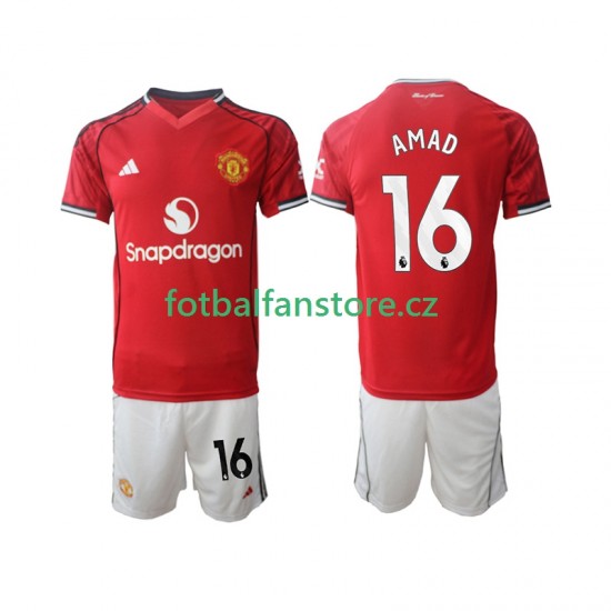 Dětský Domácí Dres Manchester United Amad Diallo 16 2025-2026 Krátký rukáv Dětský Domácí Dres Manchester United Amad Diallo 16 2025-2026 Krátký rukáv