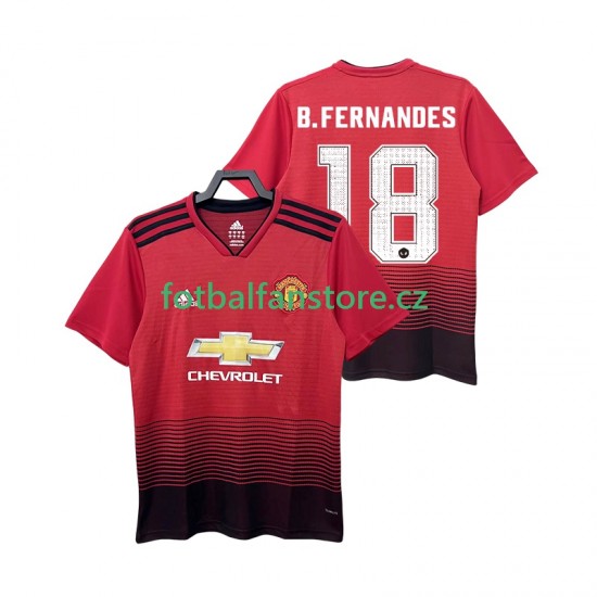 Muži Retro Domácí Dres Manchester United B.FERNANDES 18 2018 2019 Krátký rukáv