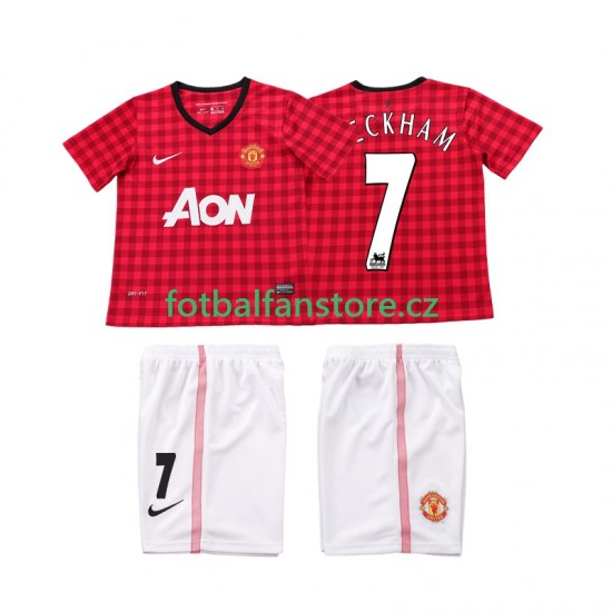 Dětský Retro Domácí Dres Manchester United BECKHAM 7 2012 2013 Krátký rukáv Dětský Retro Domácí Dres Manchester United BECKHAM 7 2012 2013 Krátký rukáv