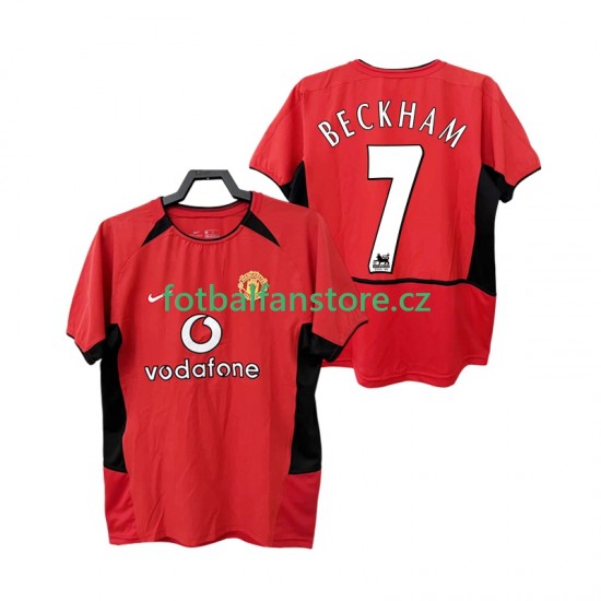 Muži Retro Domácí Dres Manchester United BECKHAM 7 2002 2004 Krátký rukáv