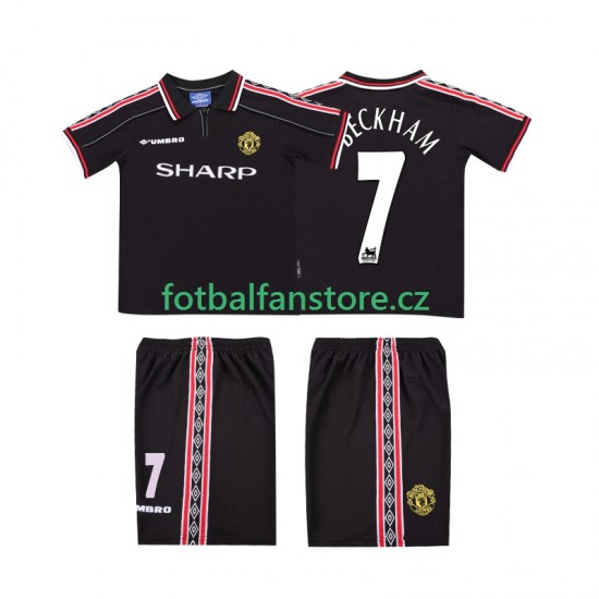 Dětský Retro Venkovní Dres Manchester United Beckham 7 1998 1999 Krátký rukáv