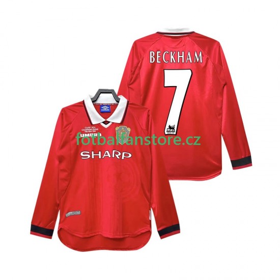 Muži Retro Domácí Dres Manchester United Beckham 7 1999 2000 Dlouhými Rukávy