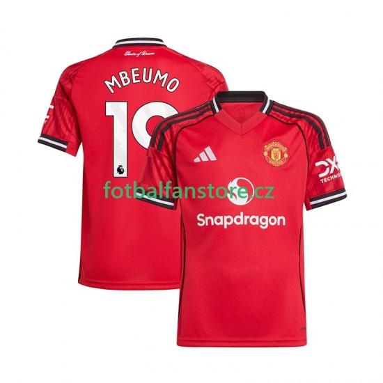 Muži Domácí Dres Manchester United Bryan Mbeumo 19 2025-2026 Krátký rukáv Muži Domácí Dres Manchester United Bryan Mbeumo 19 2025-2026 Krátký rukáv