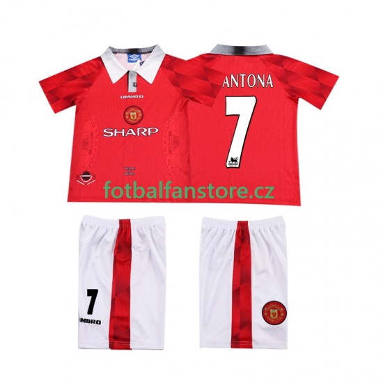 Dětský Retro Domácí Dres Manchester United CANTONA 7 1996 1997 Krátký rukáv
