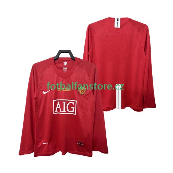 Muži Retro Domácí Dres Manchester United Champions League 2007 2008 Dlouhými Rukávy Muži Retro Domácí Dres Manchester United Champions League 2007 2008 Dlouhými Rukávy