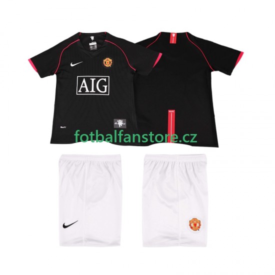 Dětský Retro Venkovní Dres Manchester United 2007 2008 Krátký rukáv Dětský Retro Venkovní Dres Manchester United 2007 2008 Krátký rukáv