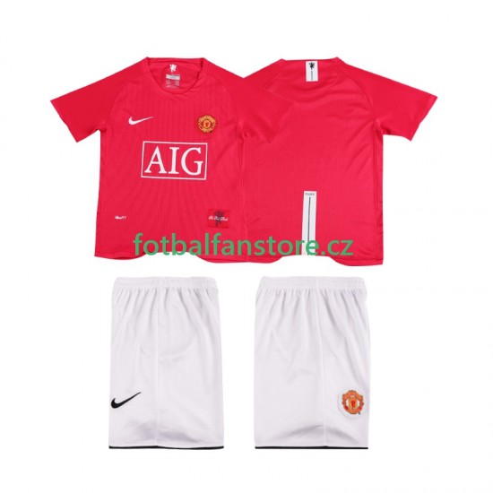 Dětský Retro Domácí Dres Manchester United Premier League 2007 2008 Krátký rukáv