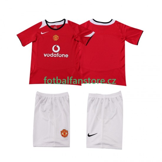 Dětský Retro Domácí Dres Manchester United 2005 2006 Krátký rukáv