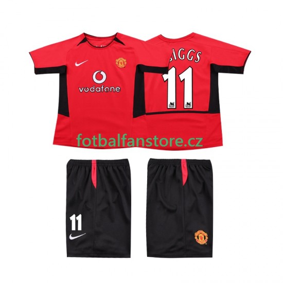 Dětský Retro Domácí Dres Manchester United GIGGS 11 2002 2004 Krátký rukáv Dětský Retro Domácí Dres Manchester United GIGGS 11 2002 2004 Krátký rukáv