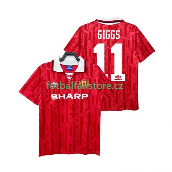 Muži Retro Domácí Dres Manchester United GIGGS 11 1992 1994 Krátký rukáv