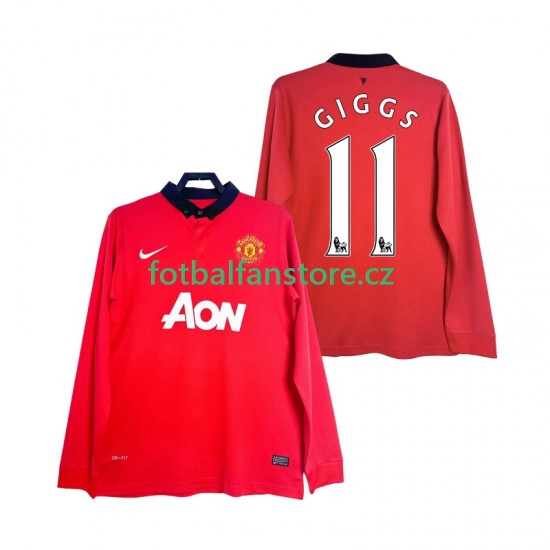 Muži Retro Domácí Dres Manchester United GIGGS 11 2013 2014 Dlouhými Rukávy
