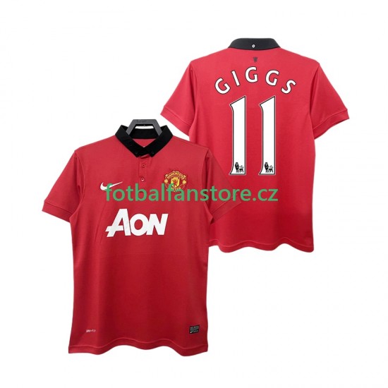 Muži Retro Domácí Dres Manchester United GIGGS 11 2013 2014 Krátký rukáv