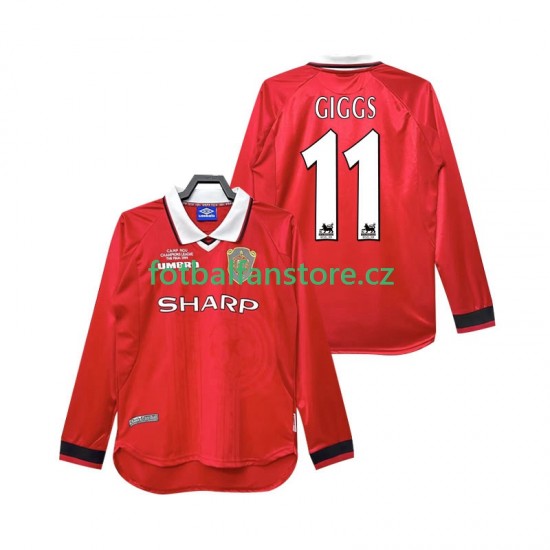 Muži Retro Domácí Dres Manchester United Giggs 11 1999 2000 Dlouhými Rukávy