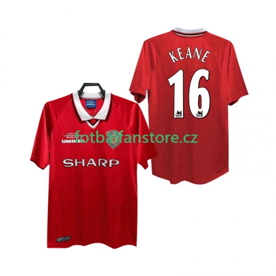 Muži Retro Domácí Dres Manchester United Keane 16 1999 2000 Krátký rukáv