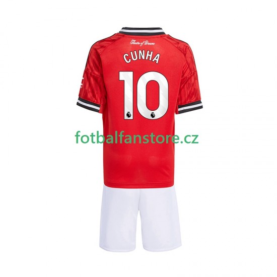 Dětský Domácí Dres Manchester United Matheus Cunha 10 2025-2026 Krátký rukáv Dětský Domácí Dres Manchester United Matheus Cunha 10 2025-2026 Krátký rukáv