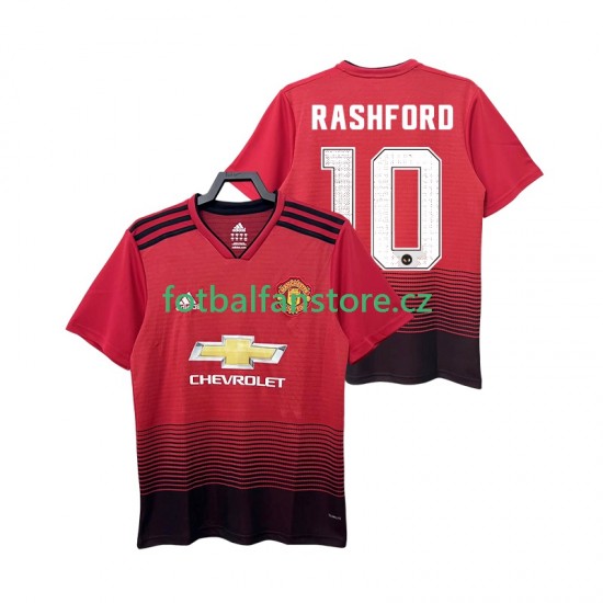 Muži Retro Domácí Dres Manchester United RASHFORD 10 2018 2019 Krátký rukáv