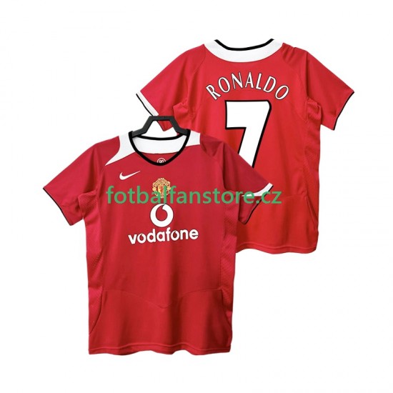 Muži Retro Domácí Dres Manchester United RONALDO 7 2005 2006 Krátký rukáv Muži Retro Domácí Dres Manchester United RONALDO 7 2005 2006 Krátký rukáv
