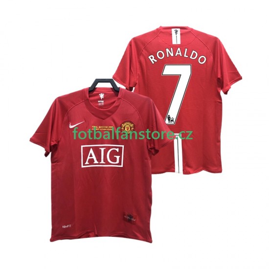 Muži Retro Domácí Dres Manchester United RONALDO 7 2007 2008 Krátký rukáv
