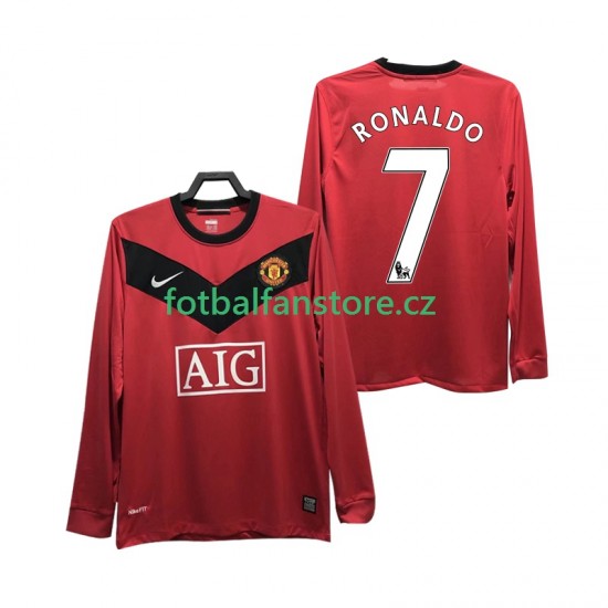 Muži Retro Domácí Dres Manchester United RONALDO 7 2009 2010 Dlouhými Rukávy