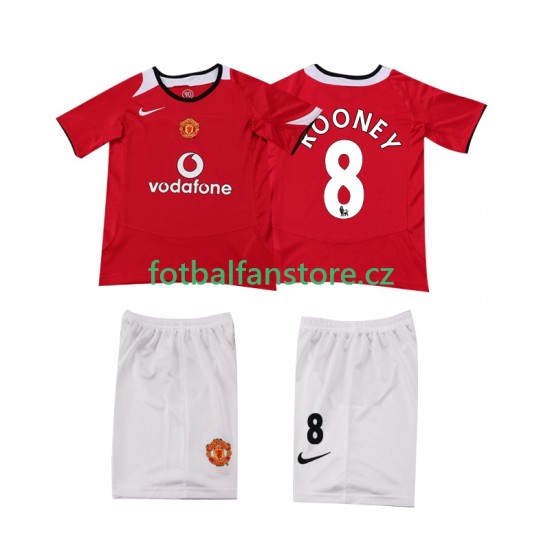 Dětský Retro Domácí Dres Manchester United ROONEY 8 2005 2006 Krátký rukáv Dětský Retro Domácí Dres Manchester United ROONEY 8 2005 2006 Krátký rukáv